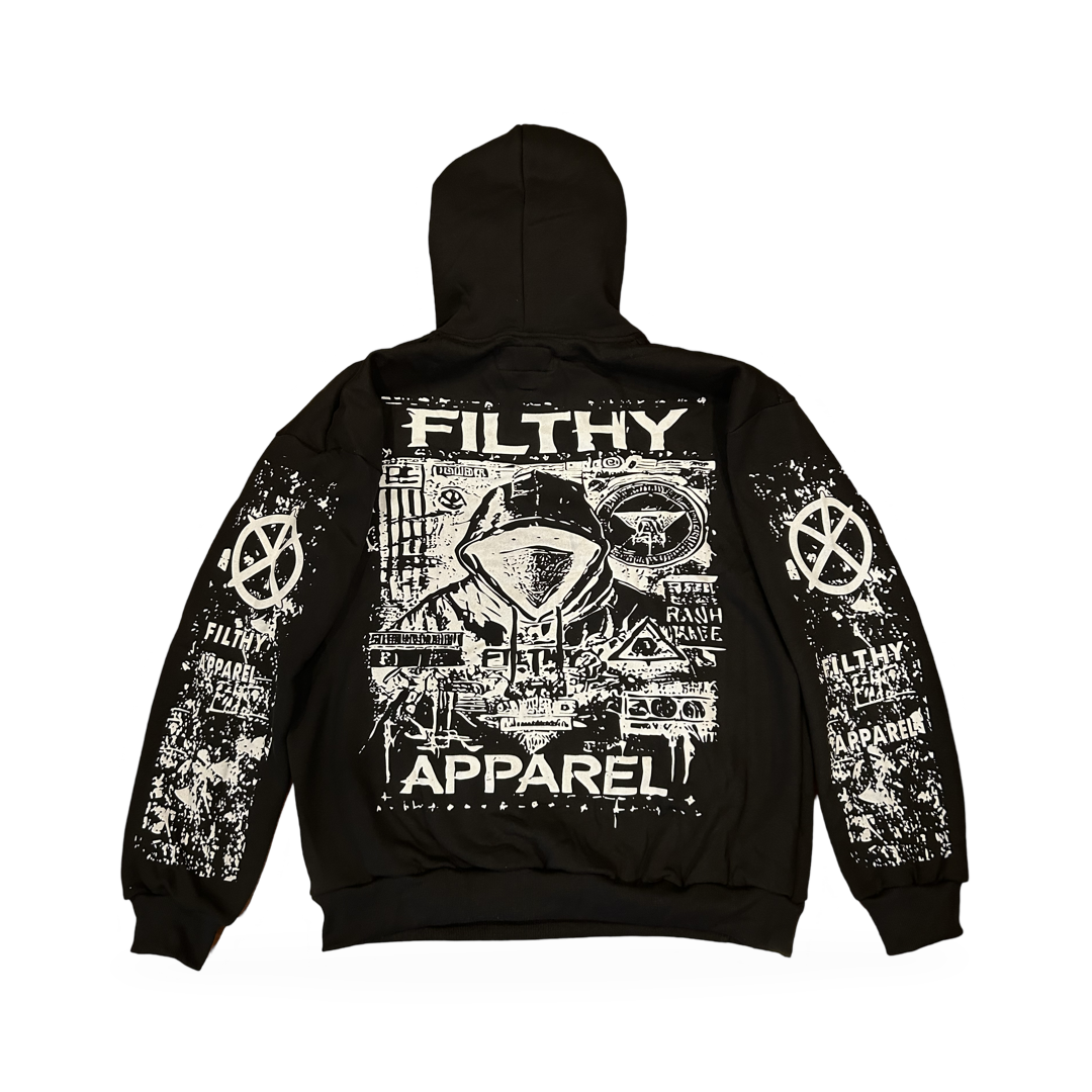 SCREEN PRINT OVER SIZE HOODIE