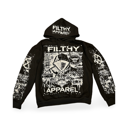SCREEN PRINT OVER SIZE HOODIE